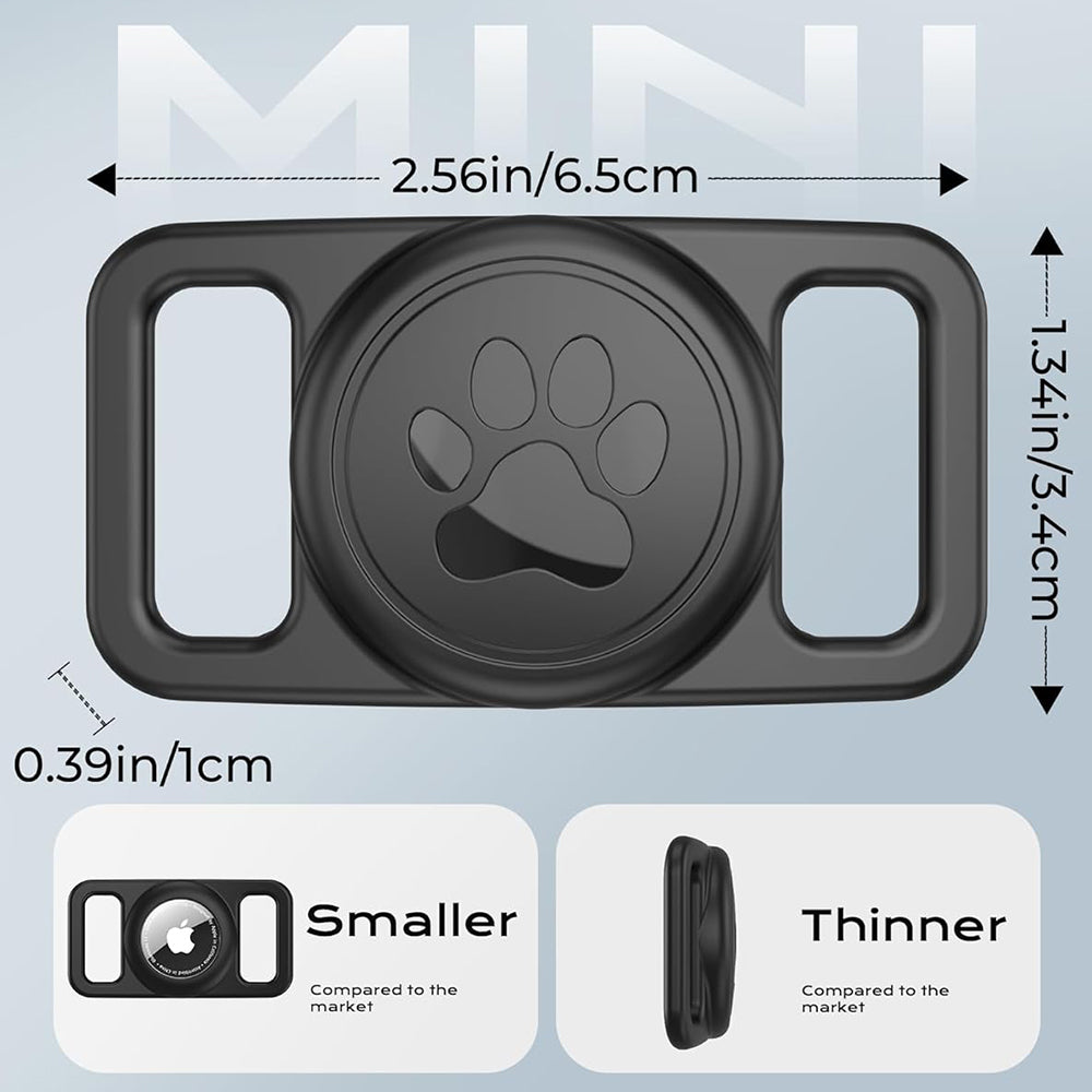 Techsuit BuddyGuard DG1 houder voor Apple AirTag aan huisdier halsband, Zwart