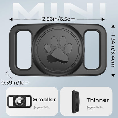 Techsuit BuddyGuard DG1 houder voor Apple AirTag aan huisdier halsband, Zwart