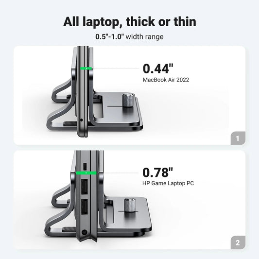 Verticale Laptopstandaard UGREEN LP258 voor laptops met een dikte van 12mm - 26mm, Zilver