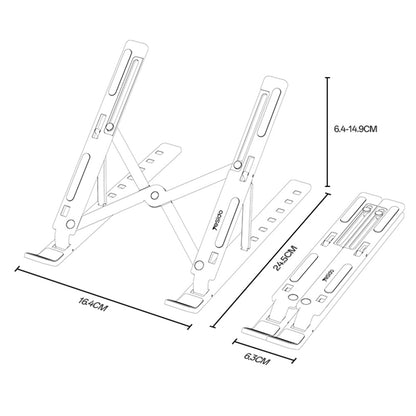 Yesido LP07 standaard voor laptops van 13 inch - 20 inch, Zilver