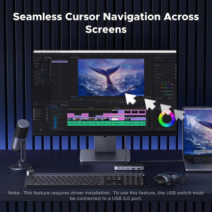 UGREEN CM691 USB-switch (45784), 3 x USB-A 3.2 - 1 x USB-C - 1 x miniUSB, Zwart