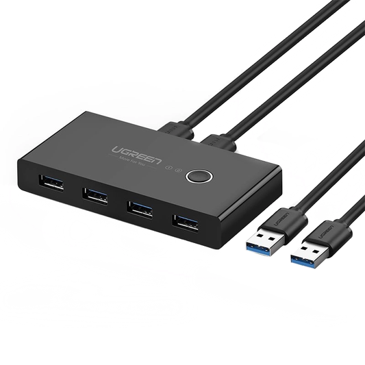USB-switch UGREEN US216 (30768) Two Sharing Box Nieuwe Versie, 4 x USB-A 3.0, Zwart