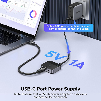 HDMI / USB-C Video Switch UGREEN AW503 (55452), Grijs, Herverpakt