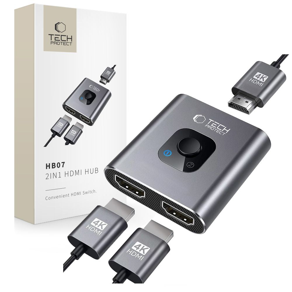 Switch Video HDMI Tech-Protect HB07, Grijs