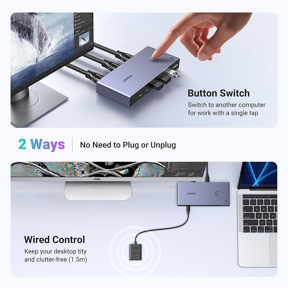 Video Switch UGREEN CM692, Gri