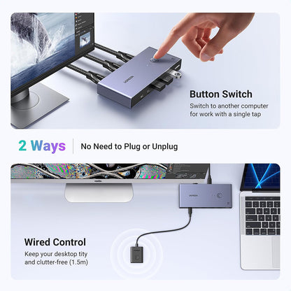 Video Switch UGREEN CM692, Gri