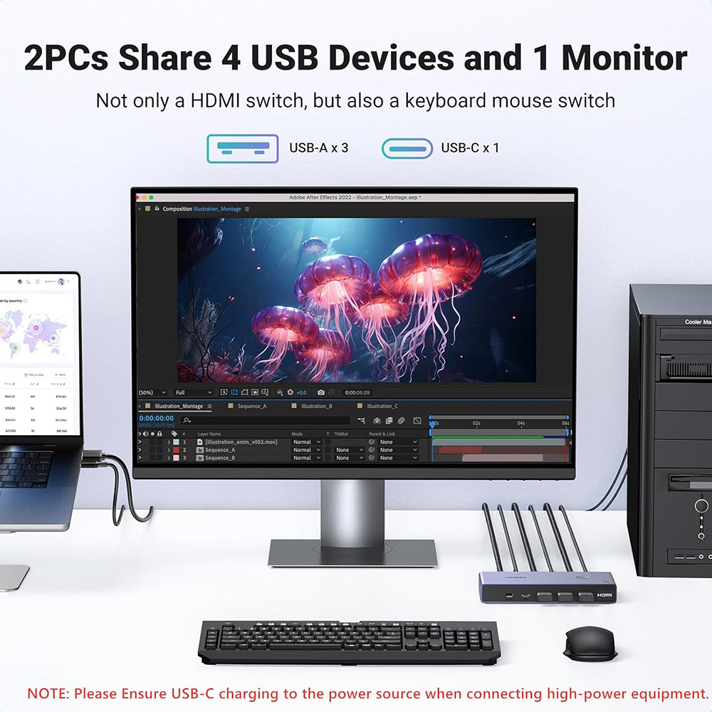 Video Switch UGREEN CM692, Gri