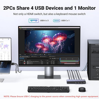 Video Switch UGREEN CM692, Gri