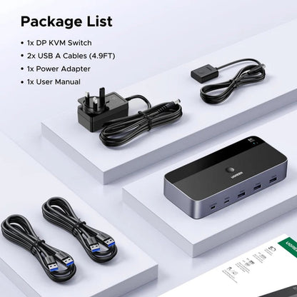 UGREEN CM695 DisplayPort Video Switch (25962), Black