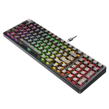 Gaming Toetsenbord Wired USB HAVIT KB875L, RGB, 1.8m, Zwart Transparant