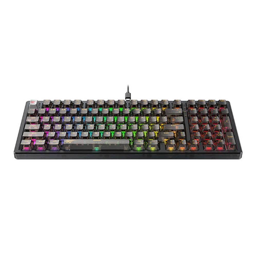Gaming Toetsenbord Wired USB HAVIT KB875L, RGB, 1.8m, Zwart Transparant