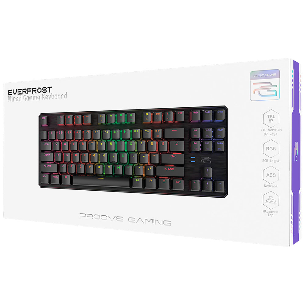 Gaming Toetsenbord Wired USB Proove Everfrost, RGB, 1.8m, Zwart CKEVEN00000401