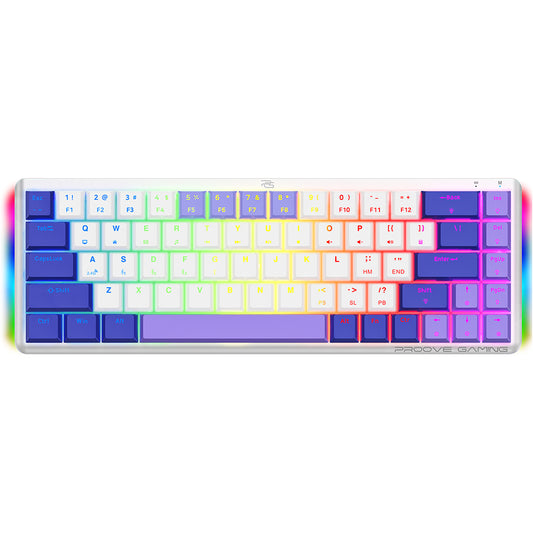 Gaming Toetsenbord Wireless Proove AFK, RGB, BT / Wi-Fi / Bedraad, 1.5m, Wit WKAFKEN22002