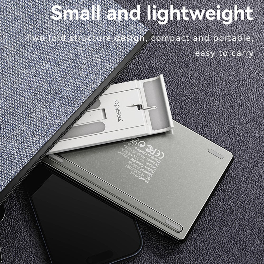 Opvouwbaar Bluetooth-toetsenbord Yesido KB27, Zwart