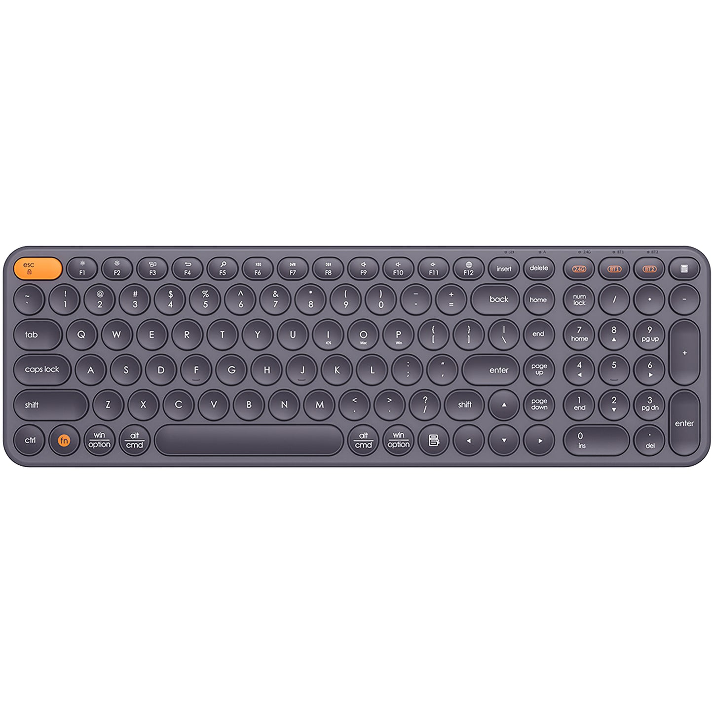 Baseus K01B Tri-Mode Wireless Keyboard, BT / Wi-Fi, Gray B00955504833-00