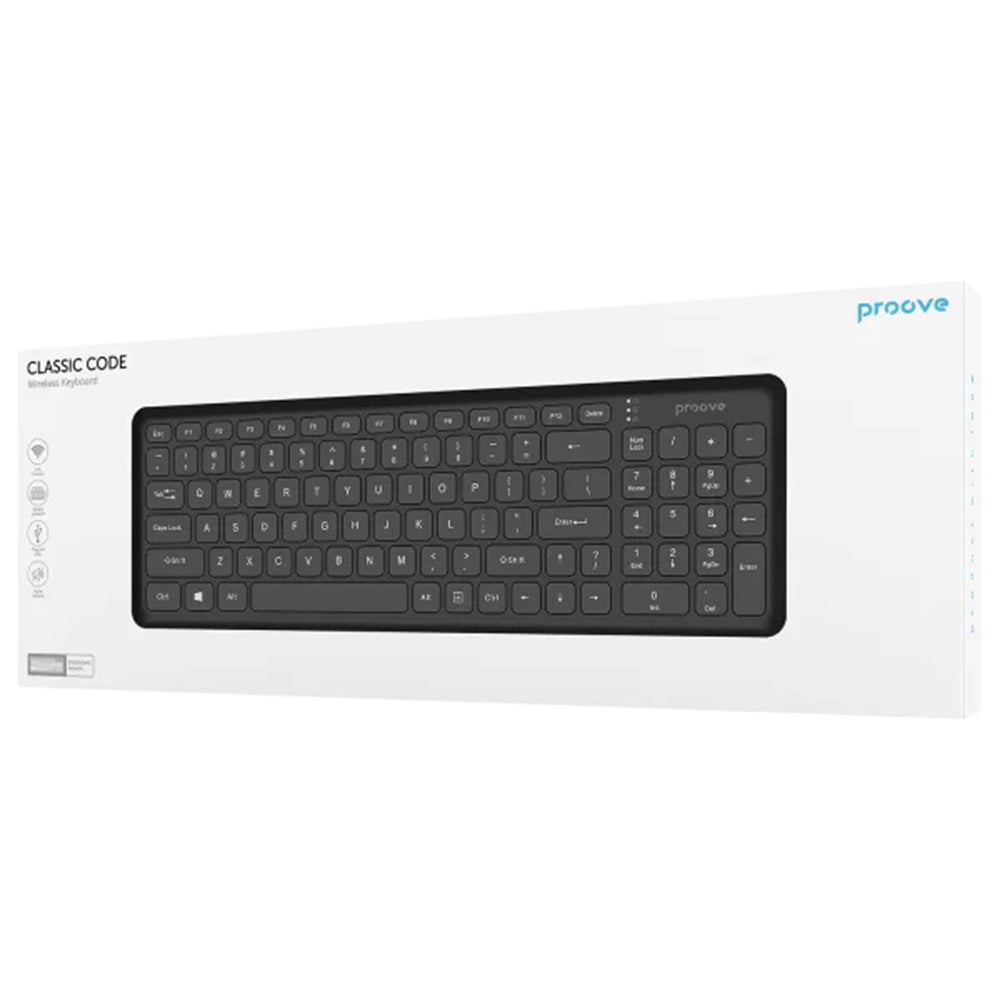 Proove Classic Wireless Keyboard, Black KBCDEN00003001