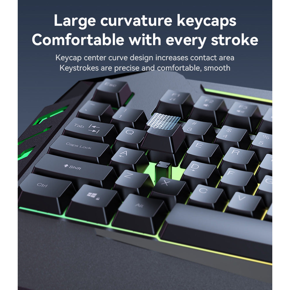 Draadloos Toetsenbord Yesido KB21, RGB, 1.5m, Zwart