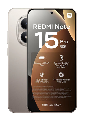 Mobiele Telefoon Xiaomi Redmi Note 15 Pro 5G, 256GB, 8GB, Titanium MZB0LZLEU