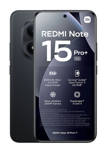 Mobiele Telefoon Xiaomi Redmi Note 15 Pro+ 5G, 512GB, 12GB, Zwart MZB0LW2EU