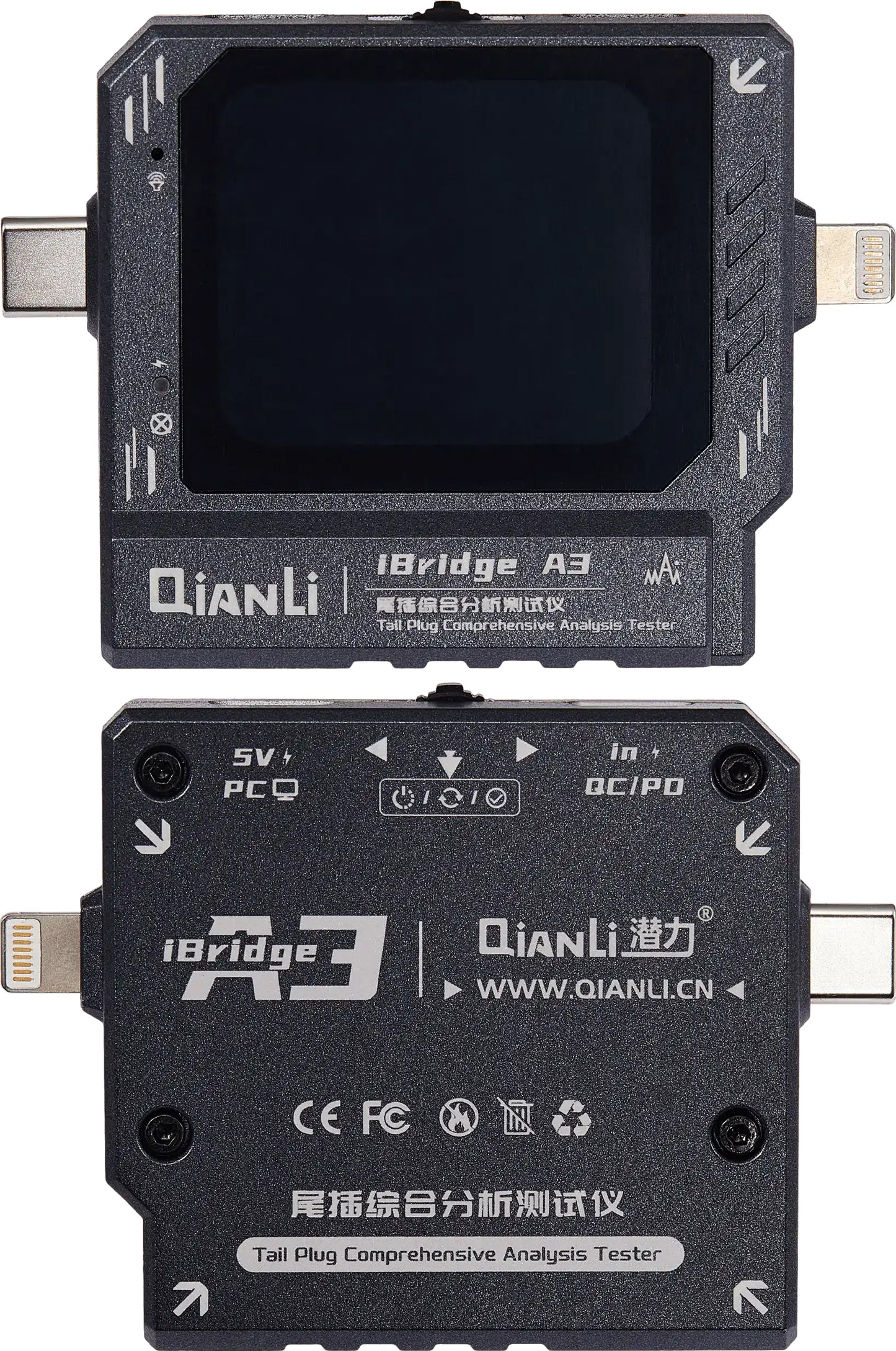 Tester Service QIANLI iBridge A3, Lightning (8-pins) / USB-C (24-pins)