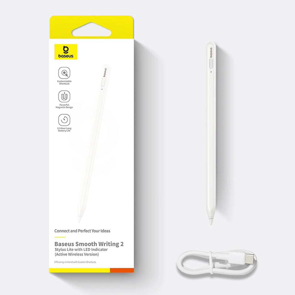Touch Pen Baseus Smooth Writing 2 Series voor Apple iPad, Actieve Draadloze Versie, Wit P80015802213-03