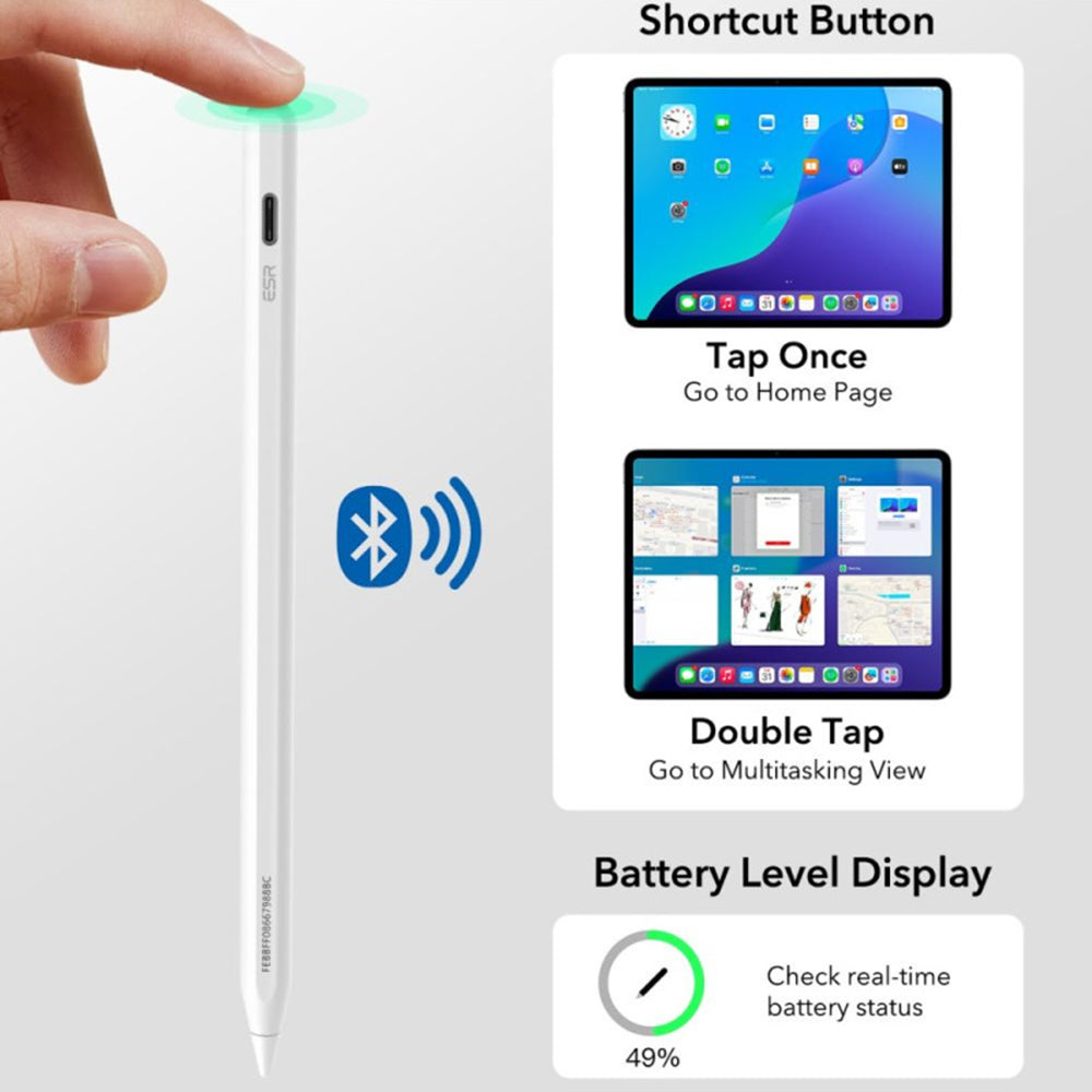 Touch Pen ESR Geo voor Apple iPad, Actieve Versie, Wit