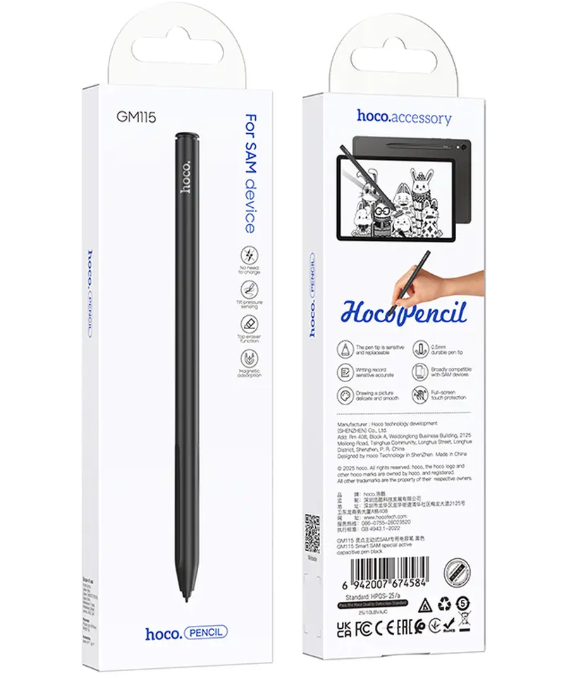 Touch Pen HOCO GM115, Zwart