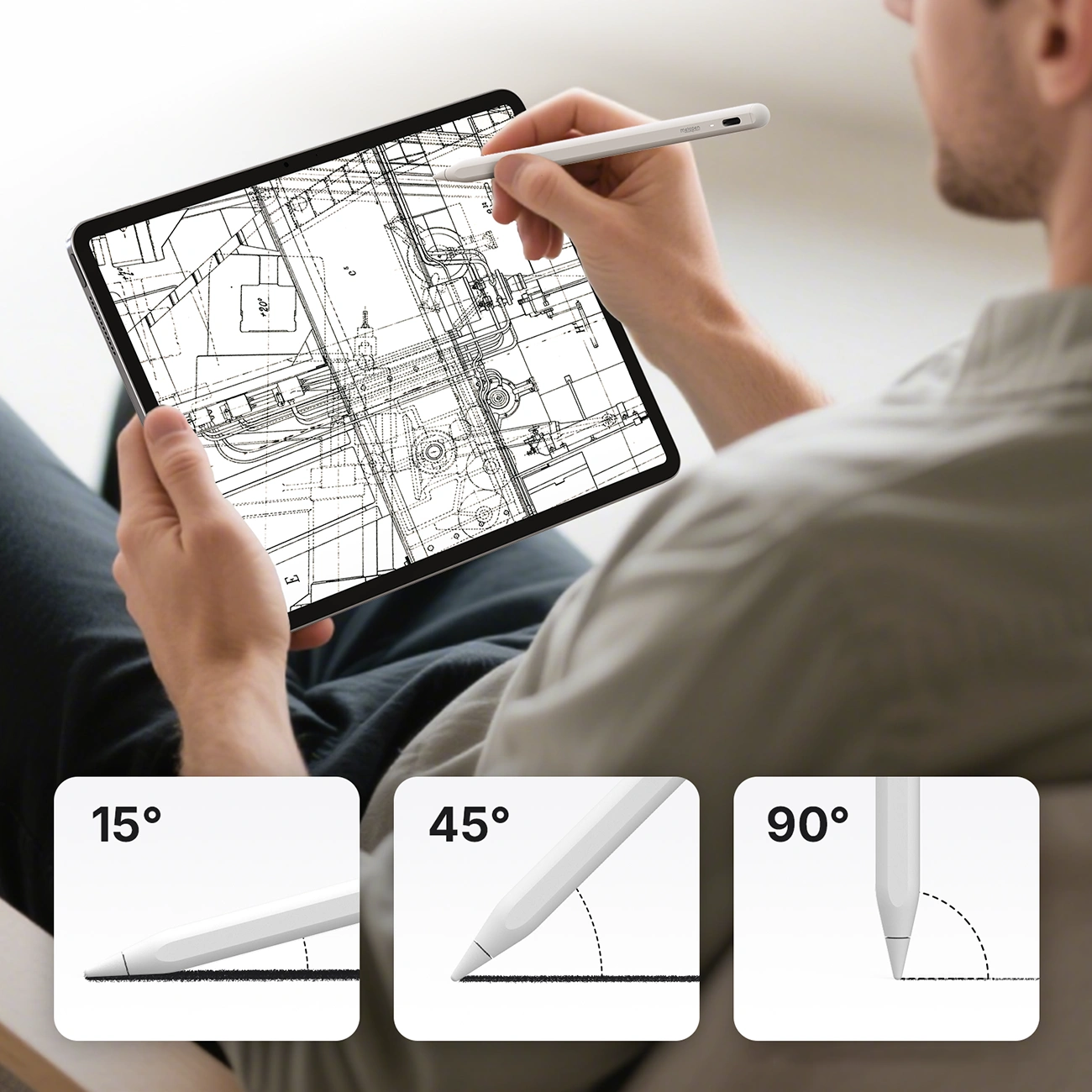 Touch Pen Metapen A8 voor Apple iPad, Actieve Versie, Wit ME-APP152