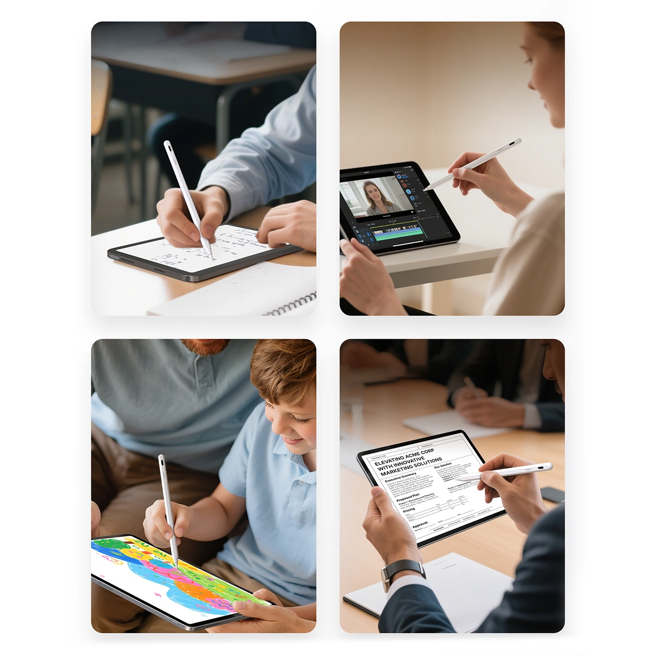 Touch Pen Metapen A8 voor Apple iPad, Actieve Versie, Wit ME-APP152