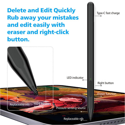 Touch Pen Techsuit F97 voor Microsoft Surface, Actieve Versie, Zwart