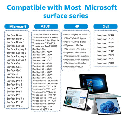 Touch Pen Techsuit F97 voor Microsoft Surface, Actieve Versie, Zwart