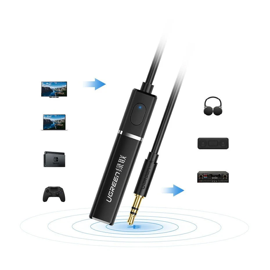 UGREEN CM107 Bluetooth-zender, AUX, Zwart