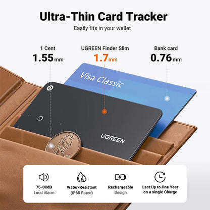 UGREEN SmartTag CM817 voor iOS Series, Zwart