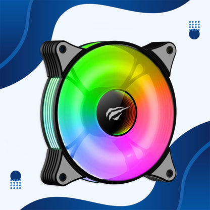 Ventilator HAVIT F2095, RGB, 600RPM - 1800RPM, 38dB, 1.44W, Zwart