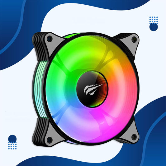 Ventilator HAVIT F2095, RGB, 600RPM - 1800RPM, 38dB, 1.44W, Zwart