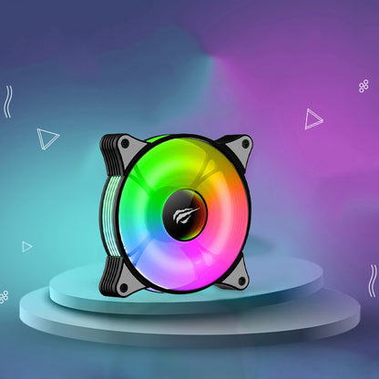 Ventilator HAVIT F2095, RGB, 600RPM - 1800RPM, 38dB, 1.44W, Zwart