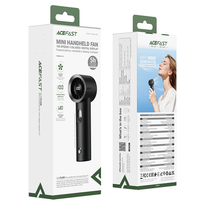 Draagbare Ventilator Acefast YF1, Zwart