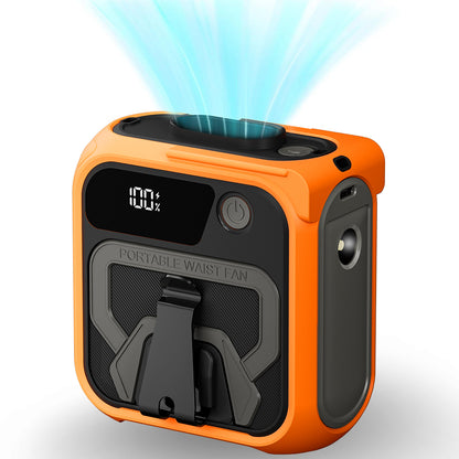 Draagbare Ventilator Techsuit Z13 met externe batterij 10000mAh, Oranje