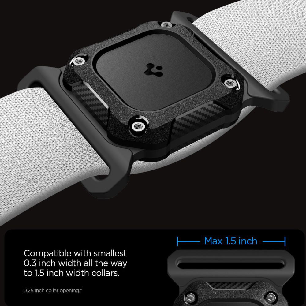 Spigen Tough Armor houder voor Apple AirTag aan huisdier halsband, Zwart